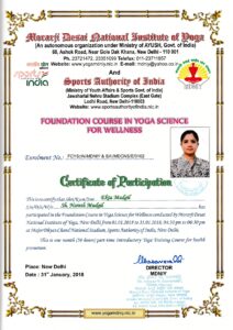 Ekta Mudgil Yoga Certification